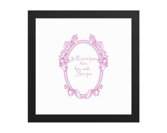 You’ll Never Know Dear How Much I Love You Framed Poster, Pink Nursery Wall Art, Baby Girl Room Decor, Daughter Gift, Nursery Quote Sign