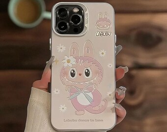 Kawaii 3D Cartoon LaBuBu Monsters Case For iPhone 16 15 14 Plus 13 12 11 Pro Max Shockproof Soft Silicone Cover