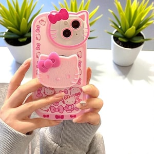CharmPaw Kitty Stand Case – Sanrio-Inspired Soft Shell with Built-In Bracket for iPhone 13 Series