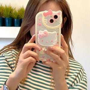 KittyBloom Stand Case – Cute Sanrio-Inspired Soft Shell with Bracket for iPhone 13 Series