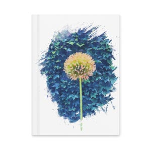 Dainty Dandelion Watercolor-style Journal | Nature-Inspired Writing Notebook with Greenery | Gift for Writers & Journal Lovers