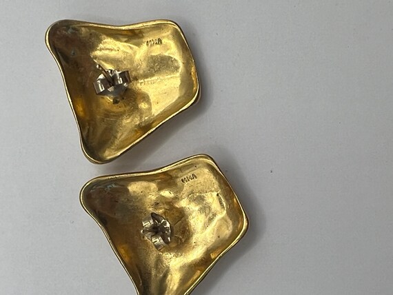 Vintage Kenneth Jay Lane Lioness Earrings – Gold-… - image 3