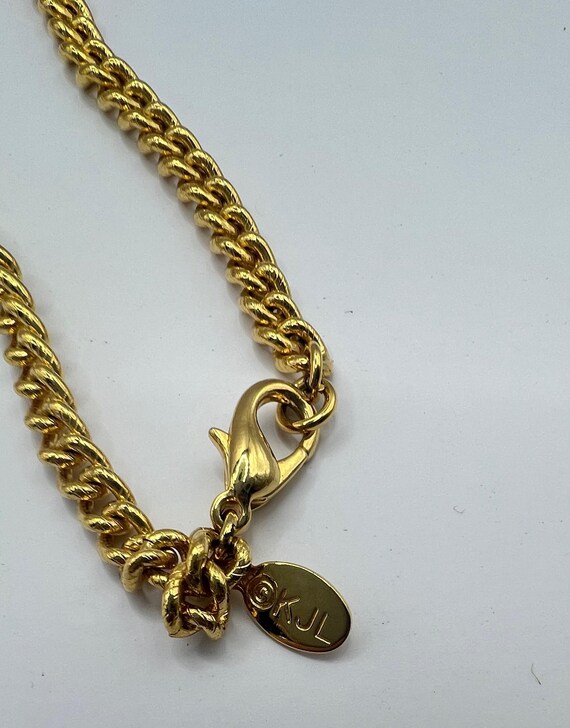 Vintage Kenneth Jay Lane (KJL) Gold-Tone Textured… - image 3