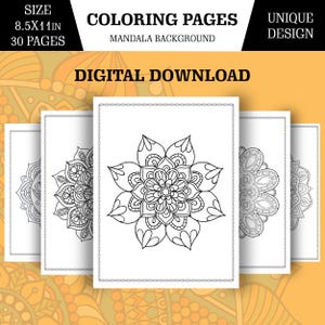 30 Mandala Coloring Pages for Adults | Instant Download Printable Coloring Book | Relaxation & Mindfulness Digital Art PDF