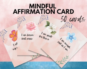 Mindful Affirmation Karten für Frauen, Jugendliche - Selbstliebe, Positivität (digitaler Download)