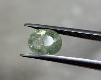 Natural Pale Green Paraiba Tourmaline: 1.77 ct Oval Gemstone