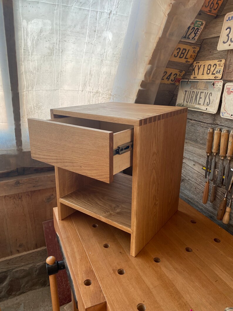 White Oak Side Table Solid Wood Made in USA Etsy