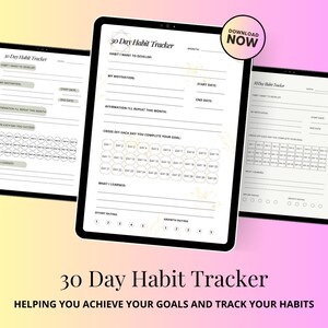 30-Day Habit Tracker Printable (3-in-1 Bundle)