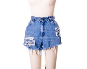 All Sizes Destroyed Ripped Distress  High Waist Shorts Plus Sizes
