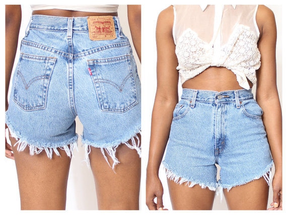 ALL SIZES Cut off LEVI'S Vintage High Waisted Shorts Plus - Etsy