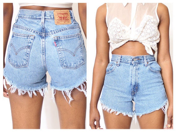 ALL SIZES Cut off LEVI'S Vintage High Waisted Shorts Plus Sizes 