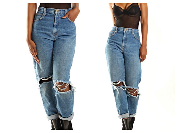 busted knee mom jeans