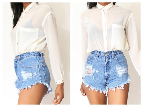 All Sizes Destroyed  Ripped Distress   Shorts Plu… - image 3