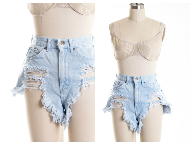 All Sizes Destroyed Dirty Ripped Distress Daisy Dukes High Waist Shorts Plus sizes