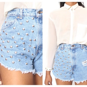 ALL Sizes  Vintage  "STUD FRONT"  Distress  Daisy Dukes  High Waist Shorts