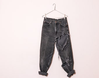 NEW All Sizes Distress BLACK boyfriend jeans also in Plus Sizes