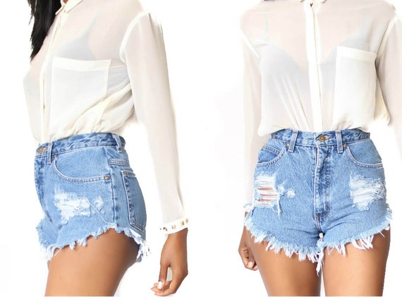 All Sizes Destroyed  Ripped Distress   Shorts Plu… - image 2