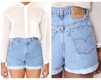 ALL SIZES Cut Off Rolled Up  LEVI'S Vintage  High Waisted Shorts