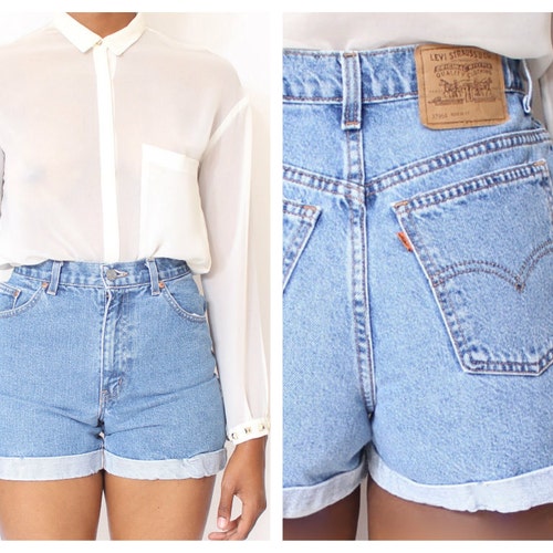 ALL SIZES Cut off Rolled up LEVI'S Vintage High Waisted - Etsy