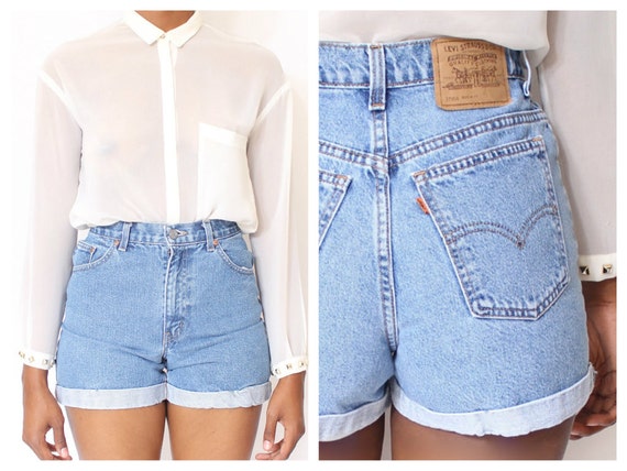 levi cut off high waisted shorts