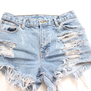 All Sizes Destroyed Ripped Trashy Distress Daisy Dukes Custom Made High Waist Short Plus Sizes image 4