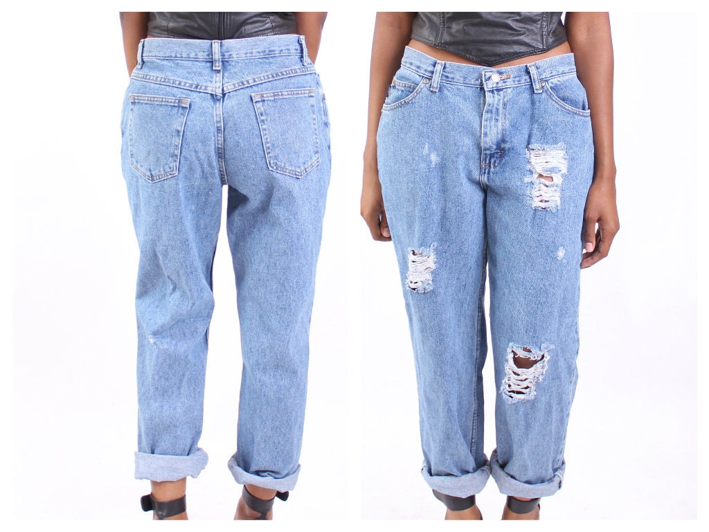 Plus size distressed boyfriend jeans Clearance