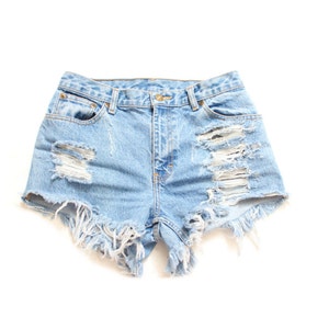 All Sizes Destroyed Ripped Trashy Distress Daisy Dukes Custom Made High Waist Short Plus Sizes image 1