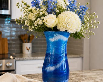 Ocean Wave Resin Vase, Küstenstrand Hausdekor