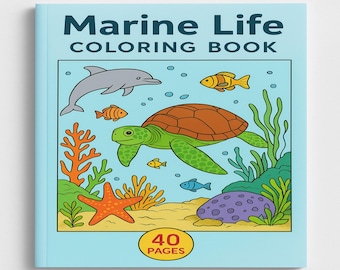 Marine Life Coloring Book | Ocean Animals | 40 Pages PDF