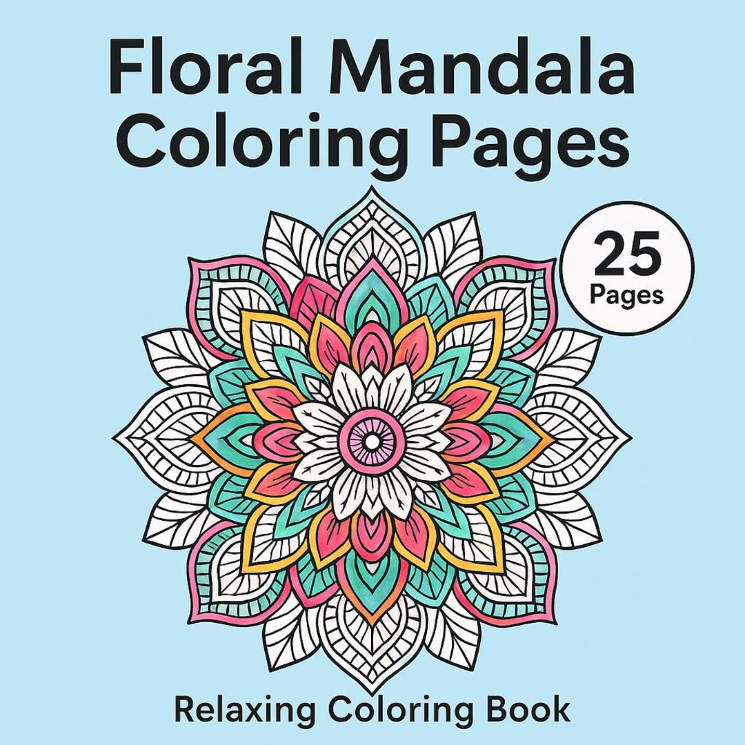 Floral Mandala Coloring Pages | Relaxing Printable Coloring Book for ...