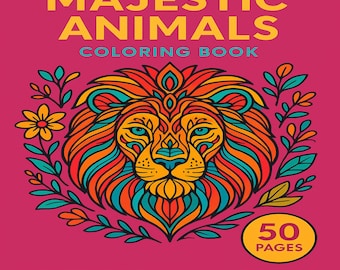 Majestic Animals Coloring Book 50 Printable Mandala Pages PDF