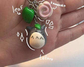 Handgjord Totoro-nyckelring | Polymer Clay-berlock, Ghibli-inspirerad