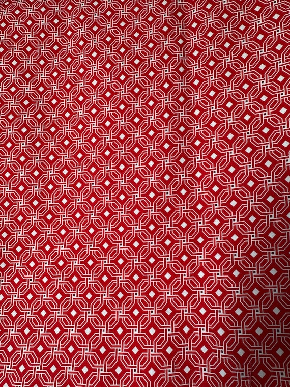 Red and white print fabric by Waverly Inspirations