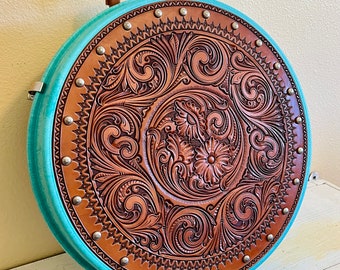 Tooled Leather Rope Can