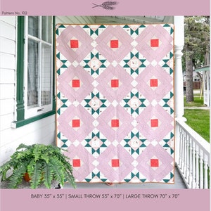 Wild Starflower PDF Quilt Pattern Beginner, Fat Quarter Friendly image 1