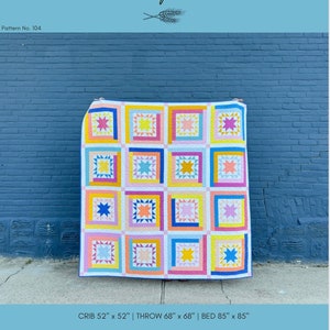 Cabin Nights PDF Quilt Pattern Beginner, Fat Quarter Friendly image 1