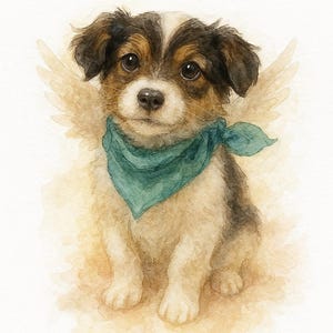 Memorial Pet Gift - Custom Pet Portrait from Photo - Watercolor Style Dog or Cat Art - Digital Pet Painting - Printable Pet Portrait