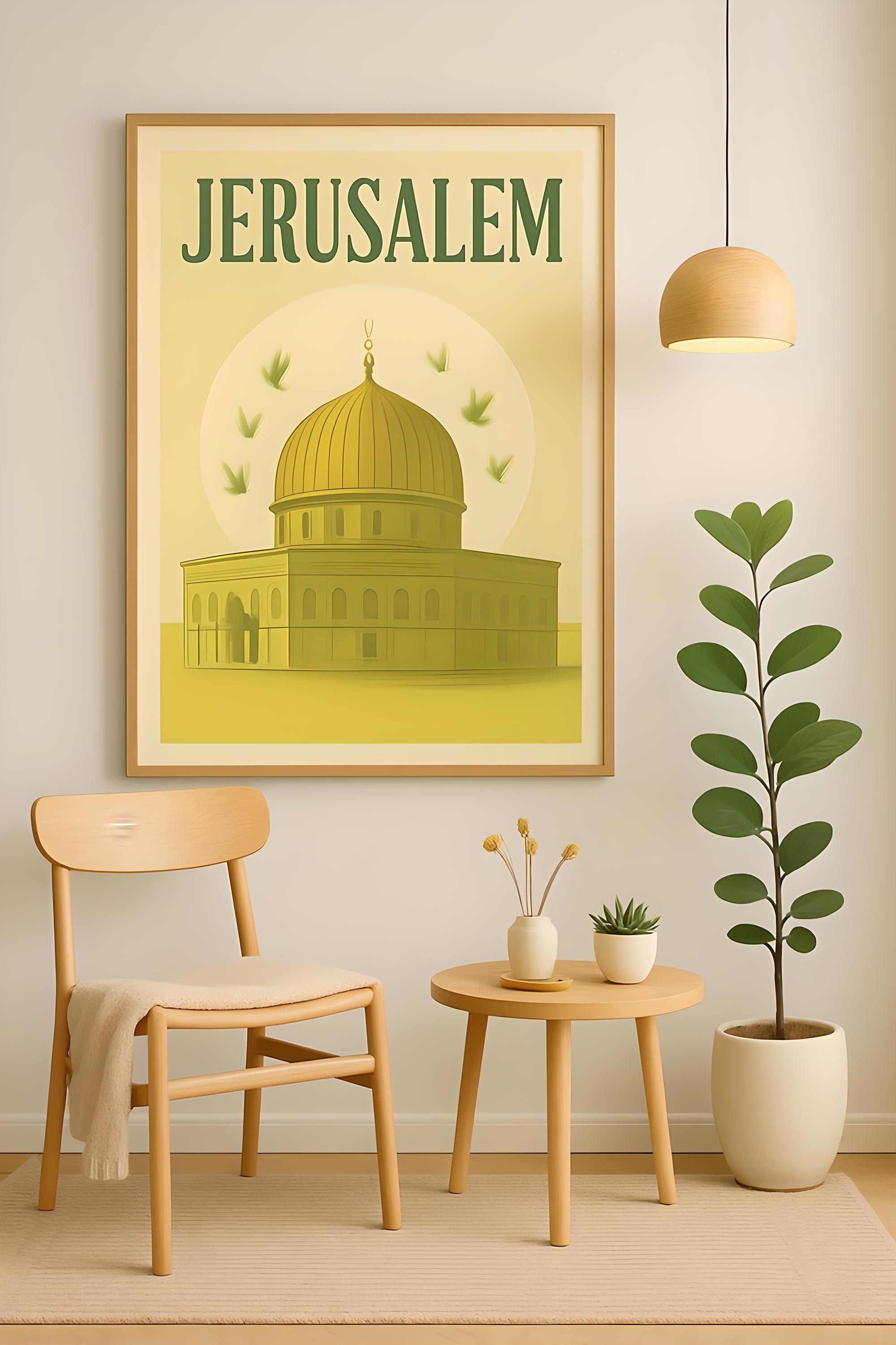 Jerusalem Dome of the Rock poster | Digital Print | Wall Art