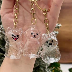 Cute Dog Keychain, Puppy Bag Charm, Shiba, Pomeranian, Pet Lover Gift, Dog Accessories, Animal Keychain, Memorial Gift, Pet Hair Storage
