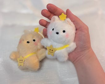 Mild Theory | Cute Puppy Plush Keychain | Fluffy Dog Bag Charm | Kawaii Puppy Accessory |Gift Idea  | Animal Keyring| Stocking Stuffer