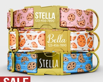 Personalized Cookie Dog Collar with Leash: Handmade Adjustable Fit