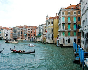 On the Grand Canal - Venice - Original Photographic Print, Matted - Also a Blank Greeting Card - Italy - Travel - Canal Scene - Romantic