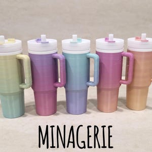 Mini Stanley Waterbottle Keychain with Screwtop, 3D Holder for Chapstick, Cute Gift for Teens, Moms or Backpack - Ombre series
