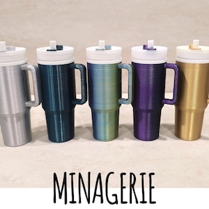 Mini Stanley Waterbottle Keychain with Screwtop, 3D Holder for Chapstick, Cute Gift for Teens, Moms or Backpack - Shimmer series