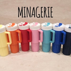 Mini Stanley Waterbottle Keychain with Screwtop, 3D Holder for Chapstick, Cute Gift for Teens, Moms or Backpack - Color Wheel series