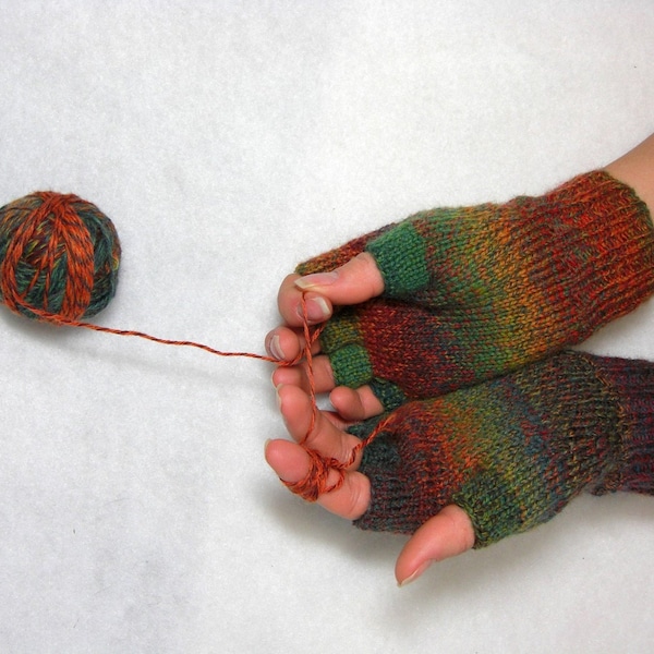 PDF Knitting Pattern: Best Sellers Multicolor Women's Fingerless Gloves (All Sizes)