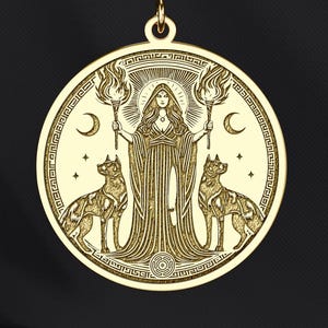 Hecate Necklace: 14K Gold or Sterling Silver Greek Goddess Pendant
