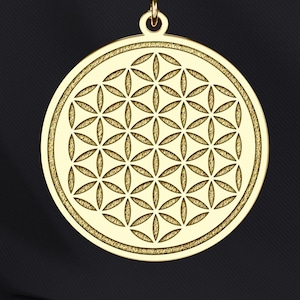 14K Gold Flower of Life Necklace: Sacred Geometry Pendant