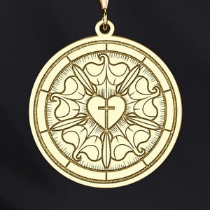 14K Gold Luther Rose Necklace: Sterling Silver Reformation Pendant