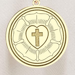 14K Gold Luther Rose Pendant - Sterling Silver Reformation Necklace